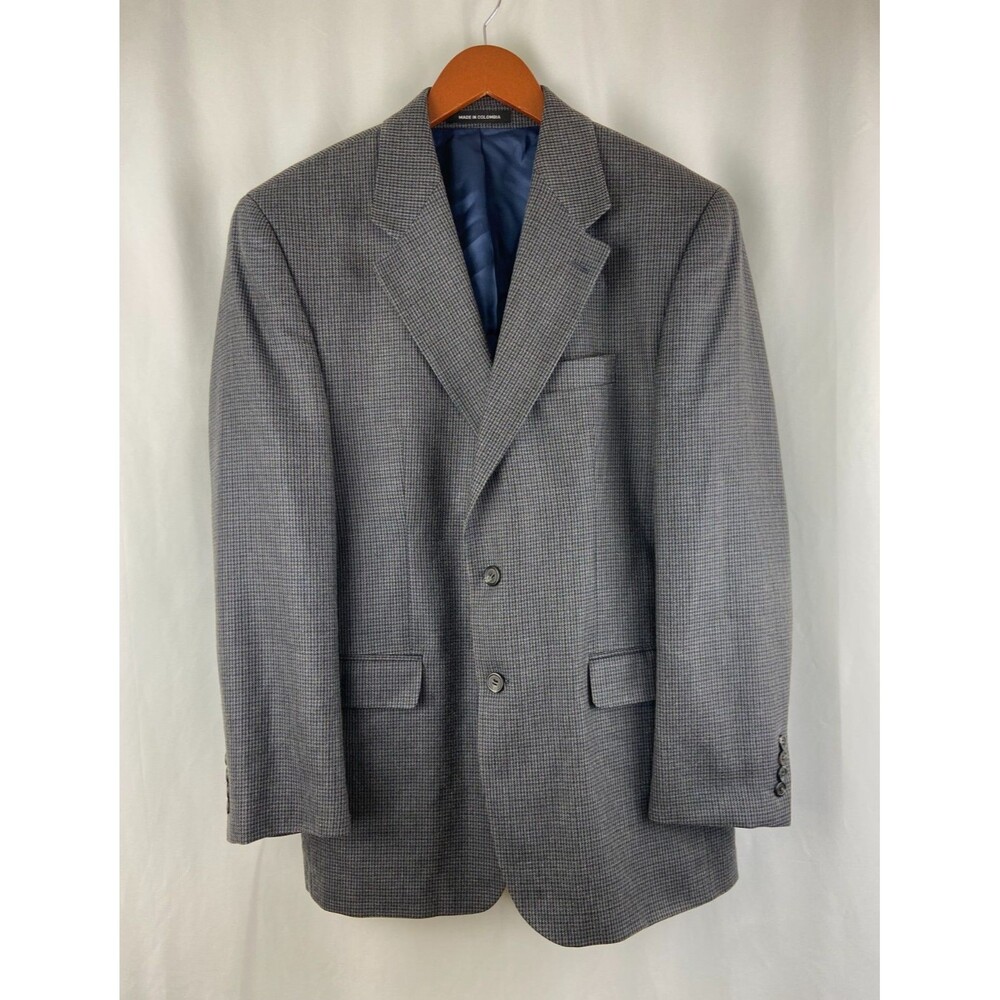 Lauren Ralph Lauren Men's Sport Coat 40R Houndstooth Tweed Academia Gray Blue